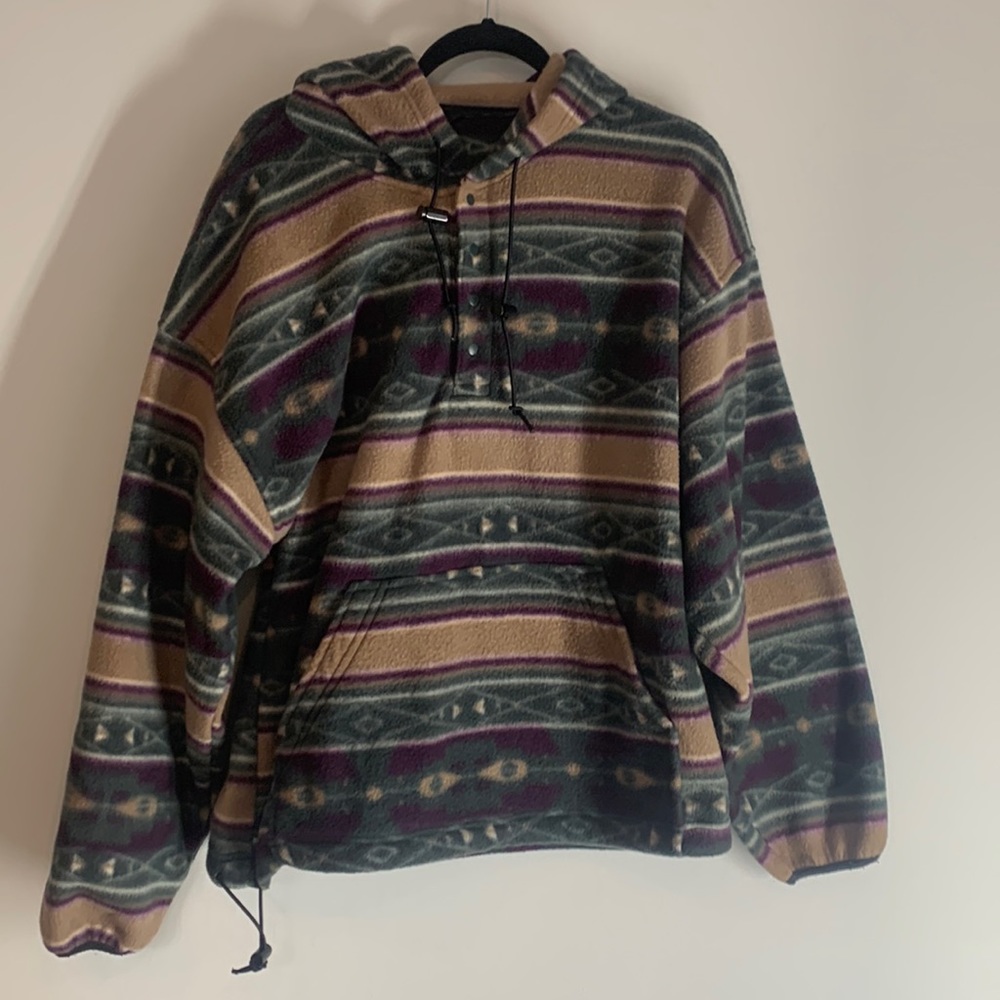 Cozy Aztec polartec hoodie that feels like a blanket!